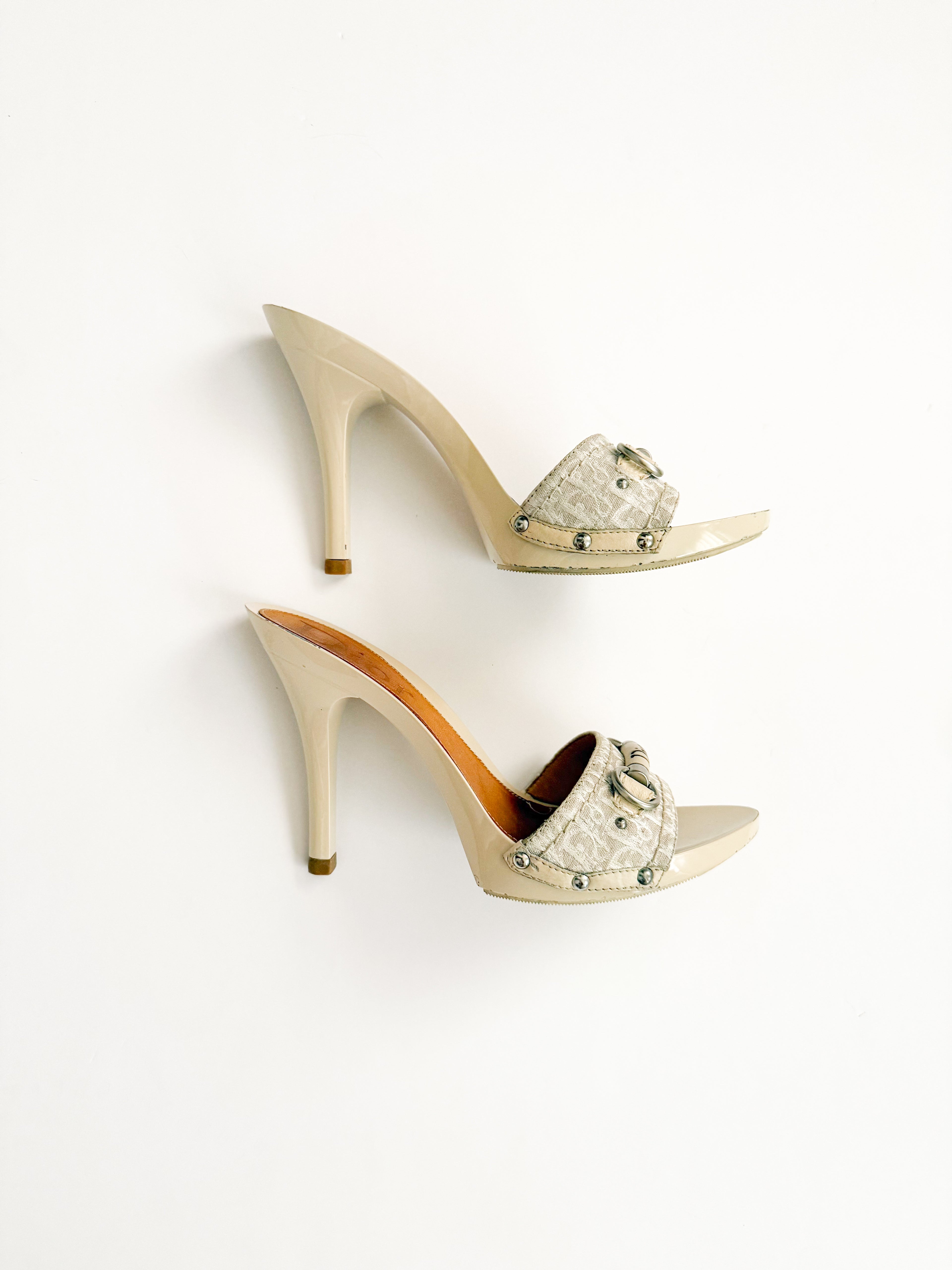 Christian Dior Monogram Trotter Beige Heels