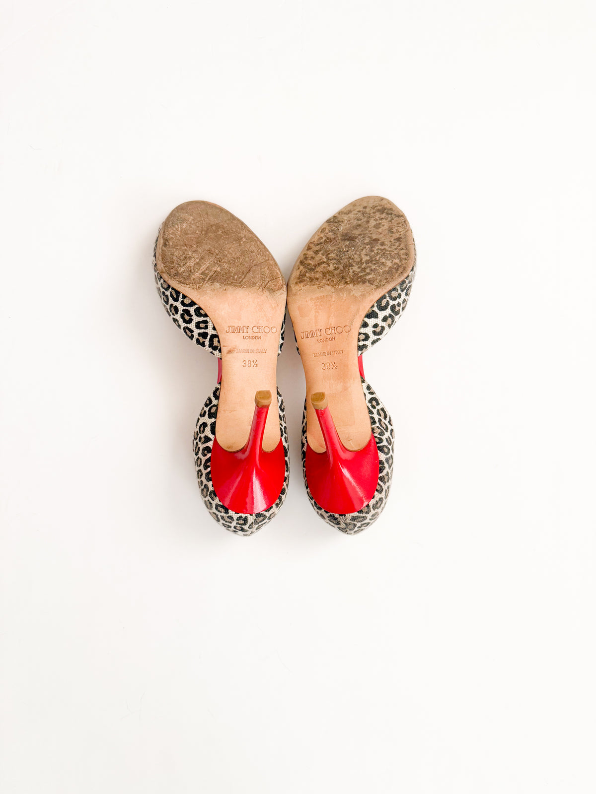 Jimmy Choo Red Bow Leopard D'Orsay Pumps