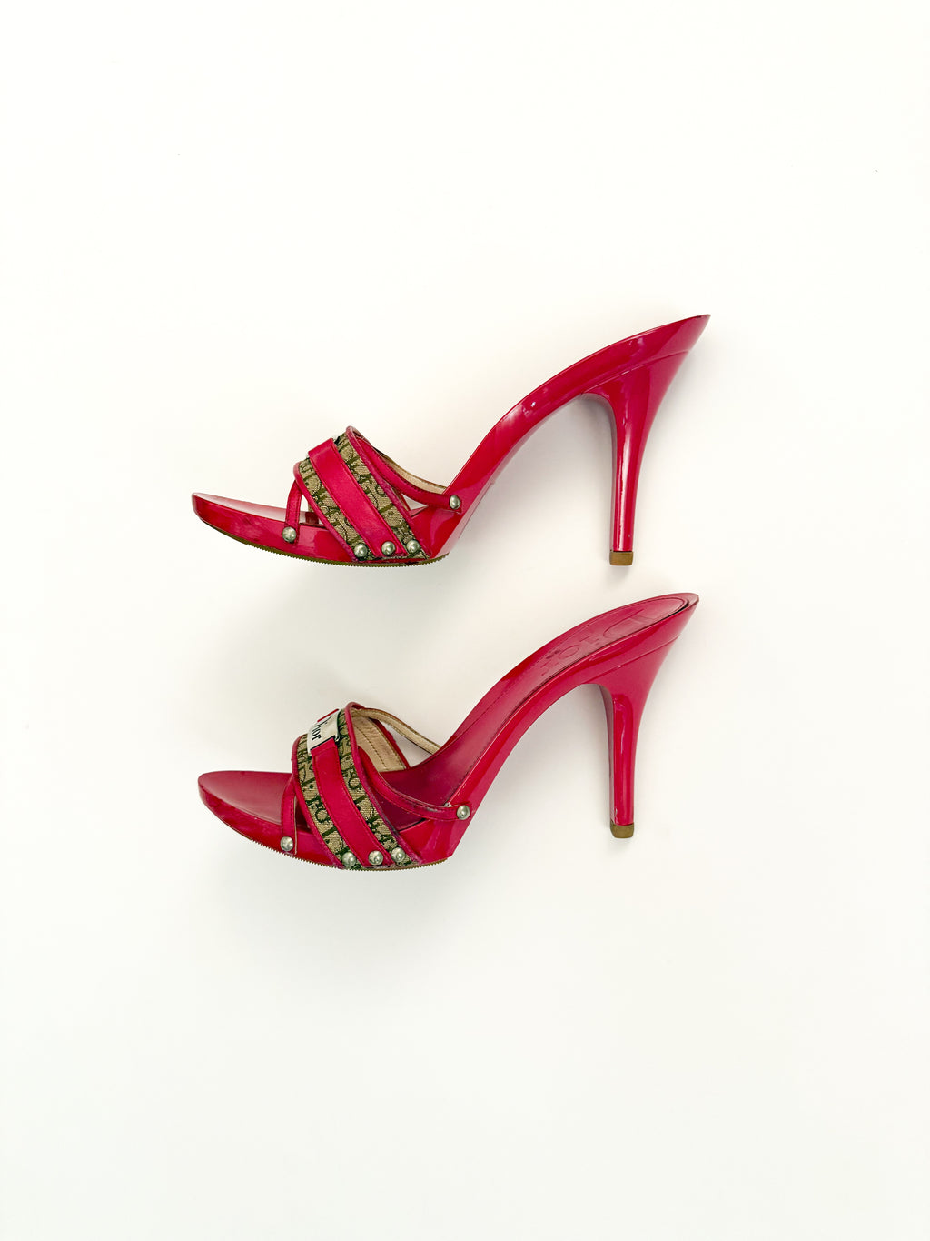 Christian Dior Hot Pink Trotter Monogram Heels
