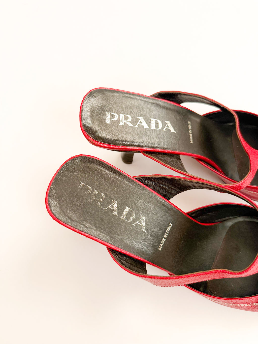 Prada S/S 2000 Red Flower Pointed Mules