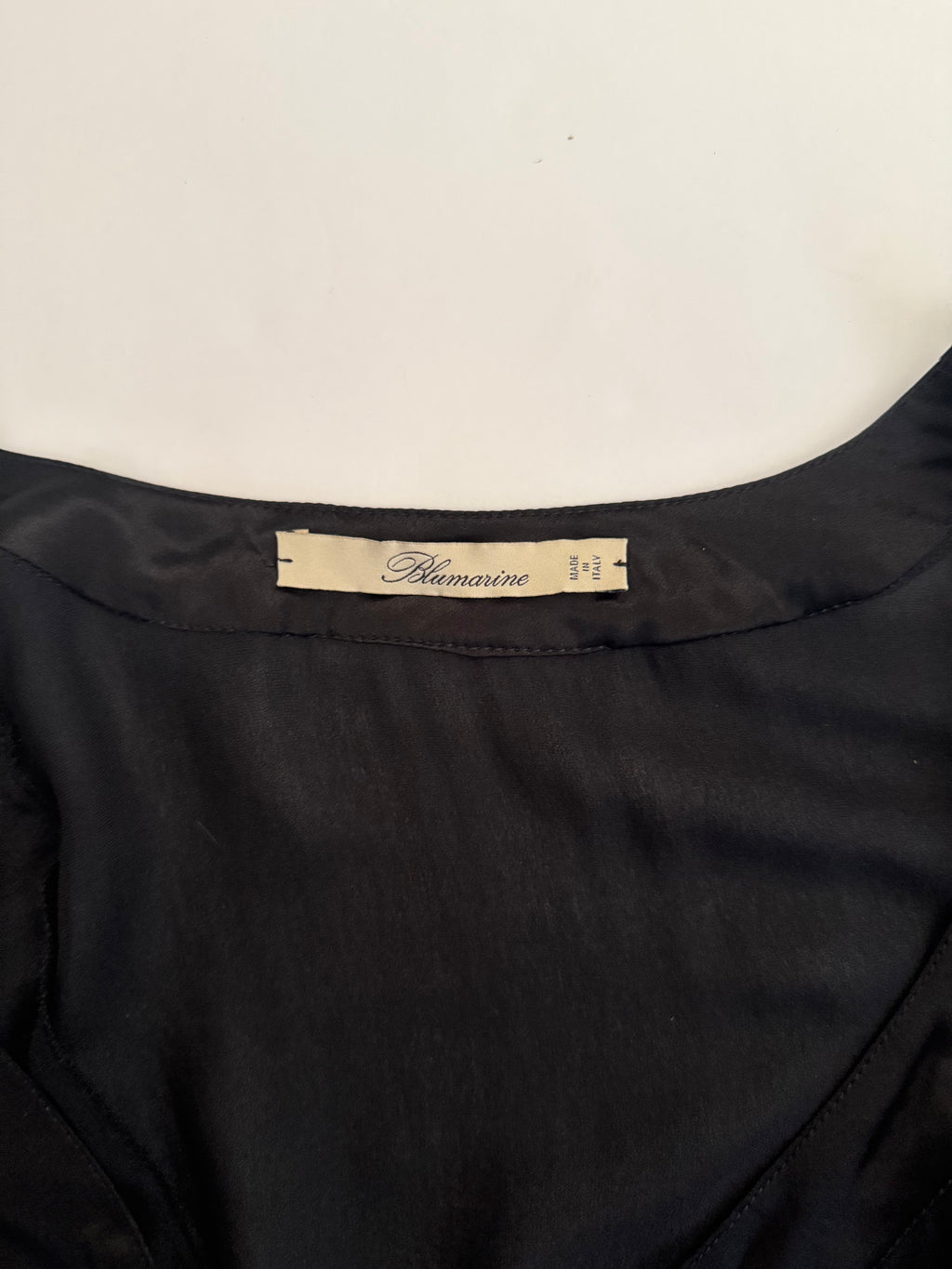 Blumarine Black Silk Ruffle Long Sleeve Blouse