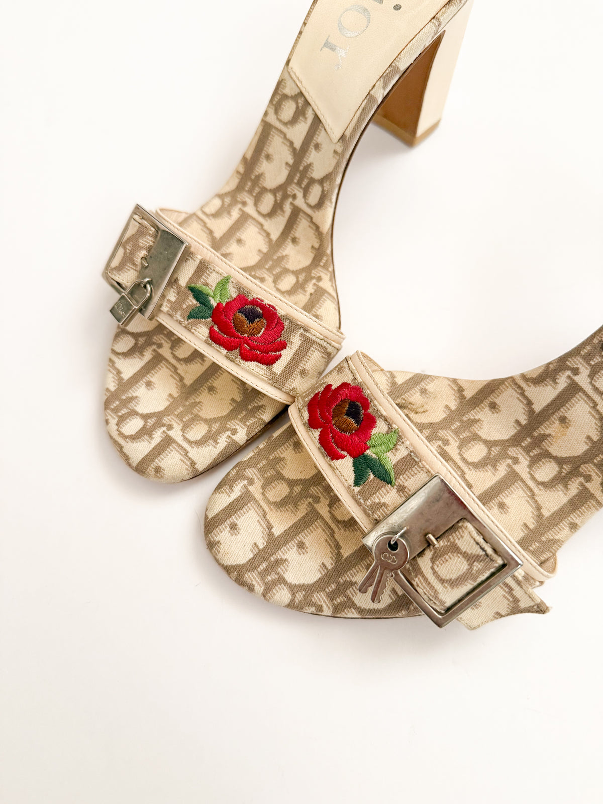 Christian Dior Trotter S/S 2005 Rose Lock & Key Heels