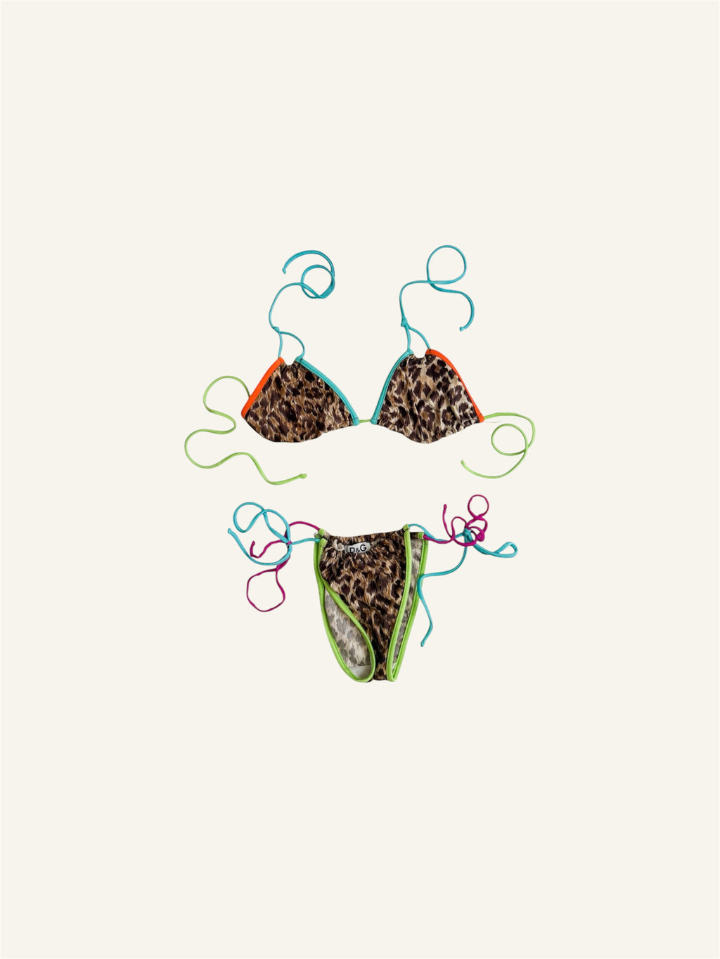 Dolce & Gabbana Beachwear Leopard Tie Bikini