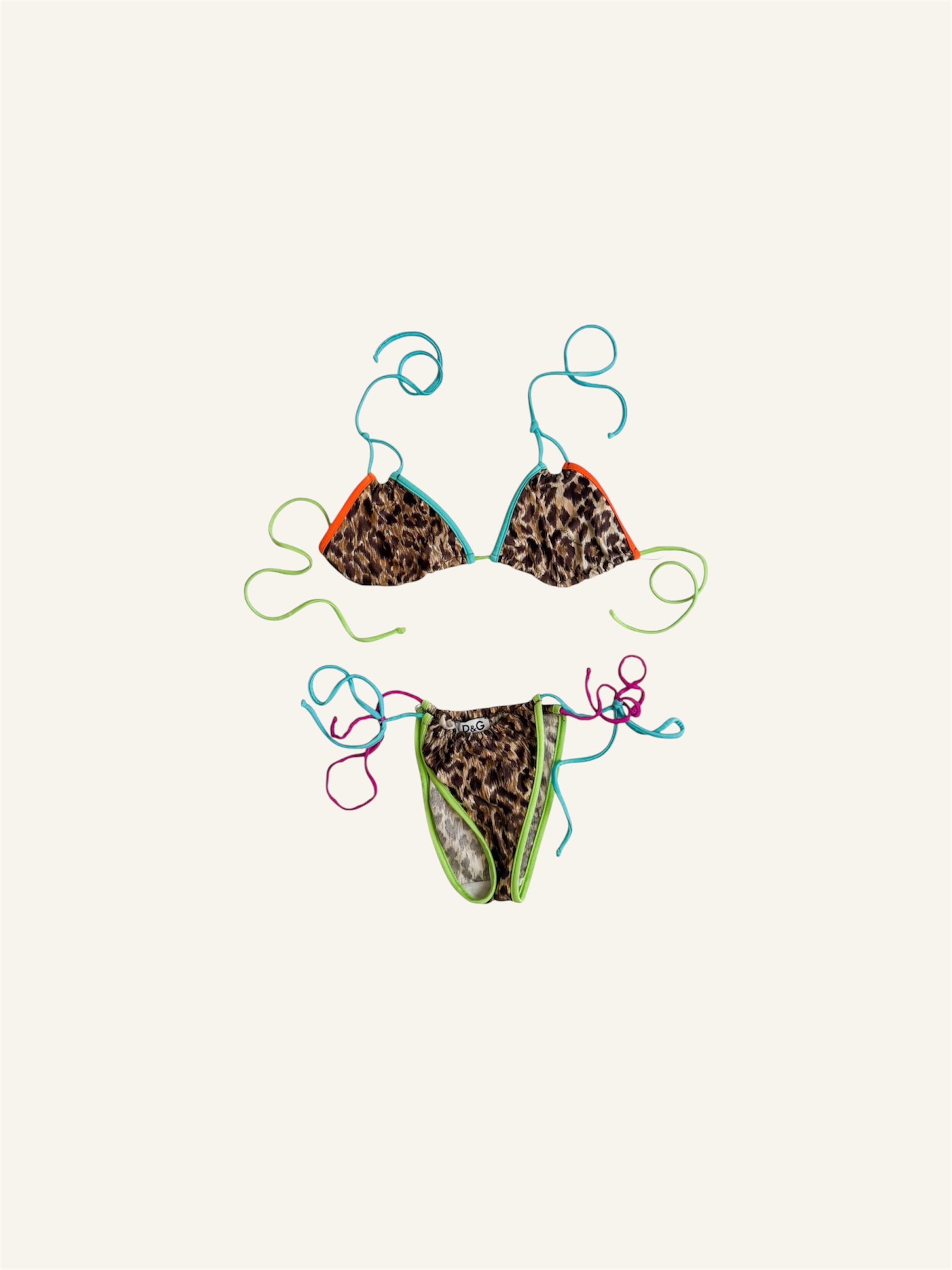 Dolce & Gabbana Beachwear Leopard Tie Bikini