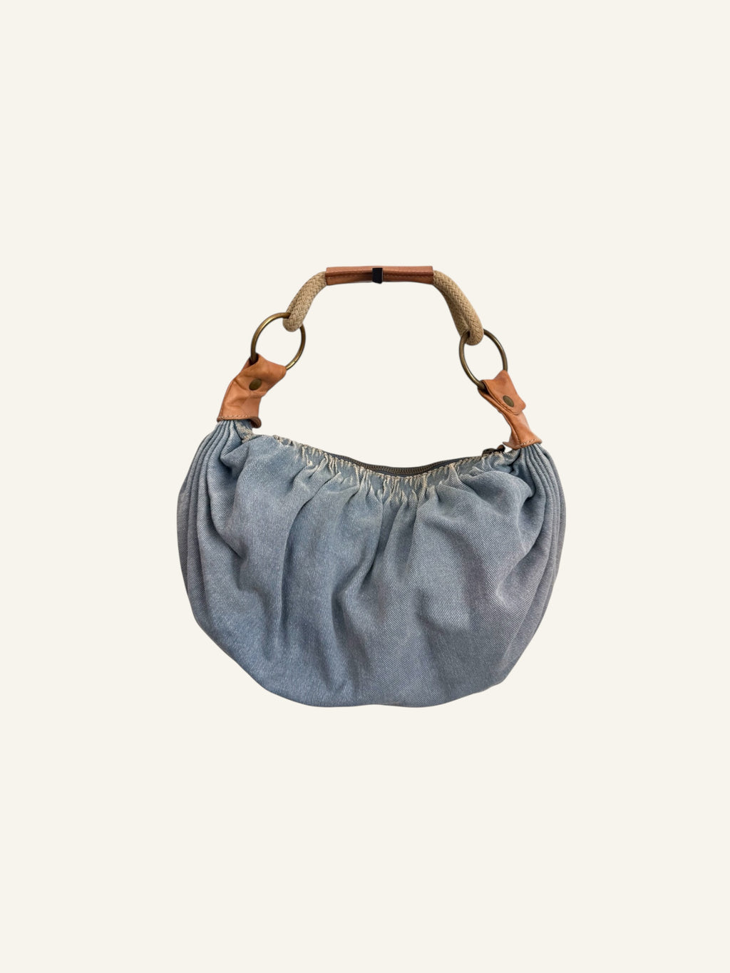 Miu Miu Denim Flower Appliqué Bag
