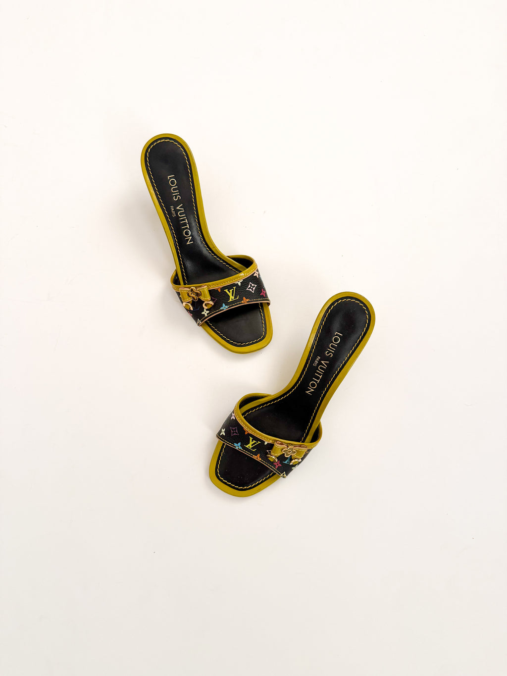 Louis Vuitton Multicolor Murakami Leather Kitten Heels