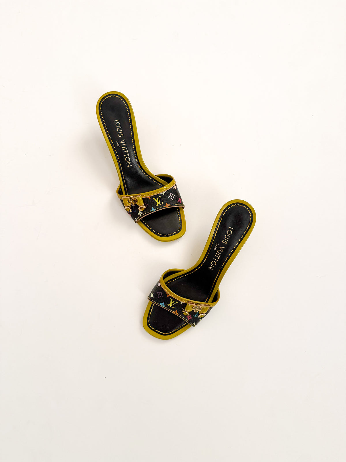 Louis Vuitton Multicolor Murakami Leather Kitten Heels