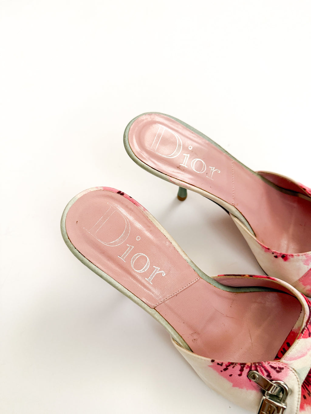 Christian Dior S/S 2005 Pink Floral Lock & Key Heels