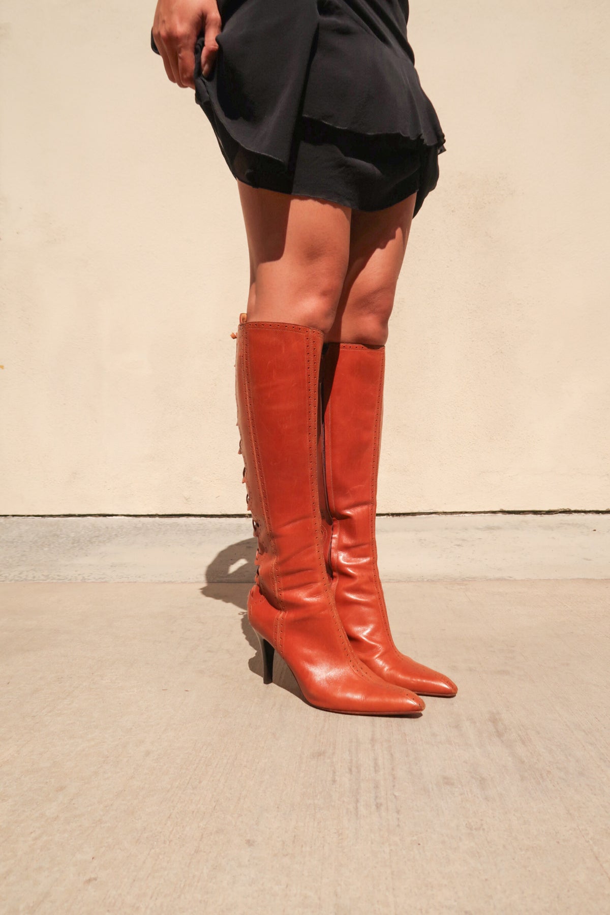 Giuseppe Zannoti Tan Leather Eyelet Boots