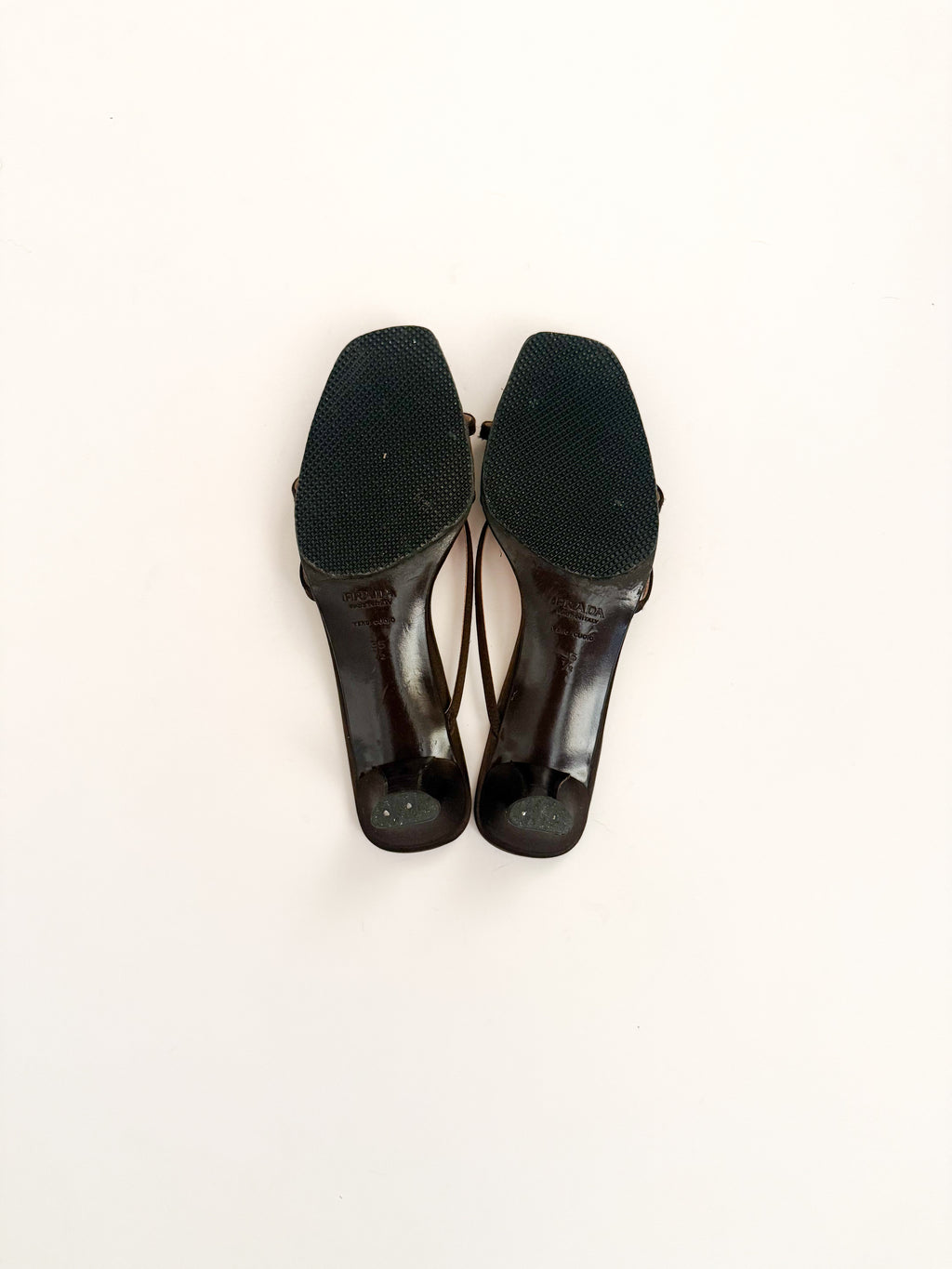 Prada Rosebud Black Satin Kitten Heels