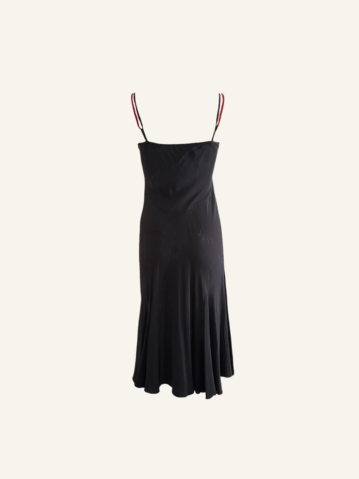 Betsey Johnson Red Floral Black Silk Dress