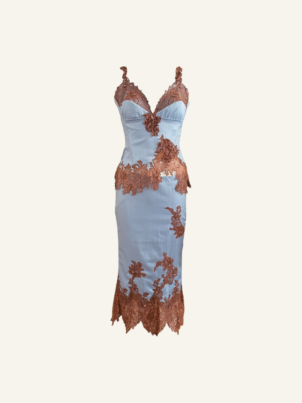 Mandalay Blue & Brown Beaded Set