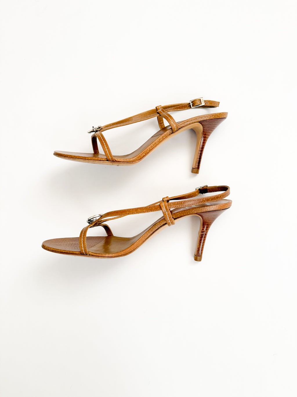 Christian Dior Tan Strappy Charm Slingback Heels