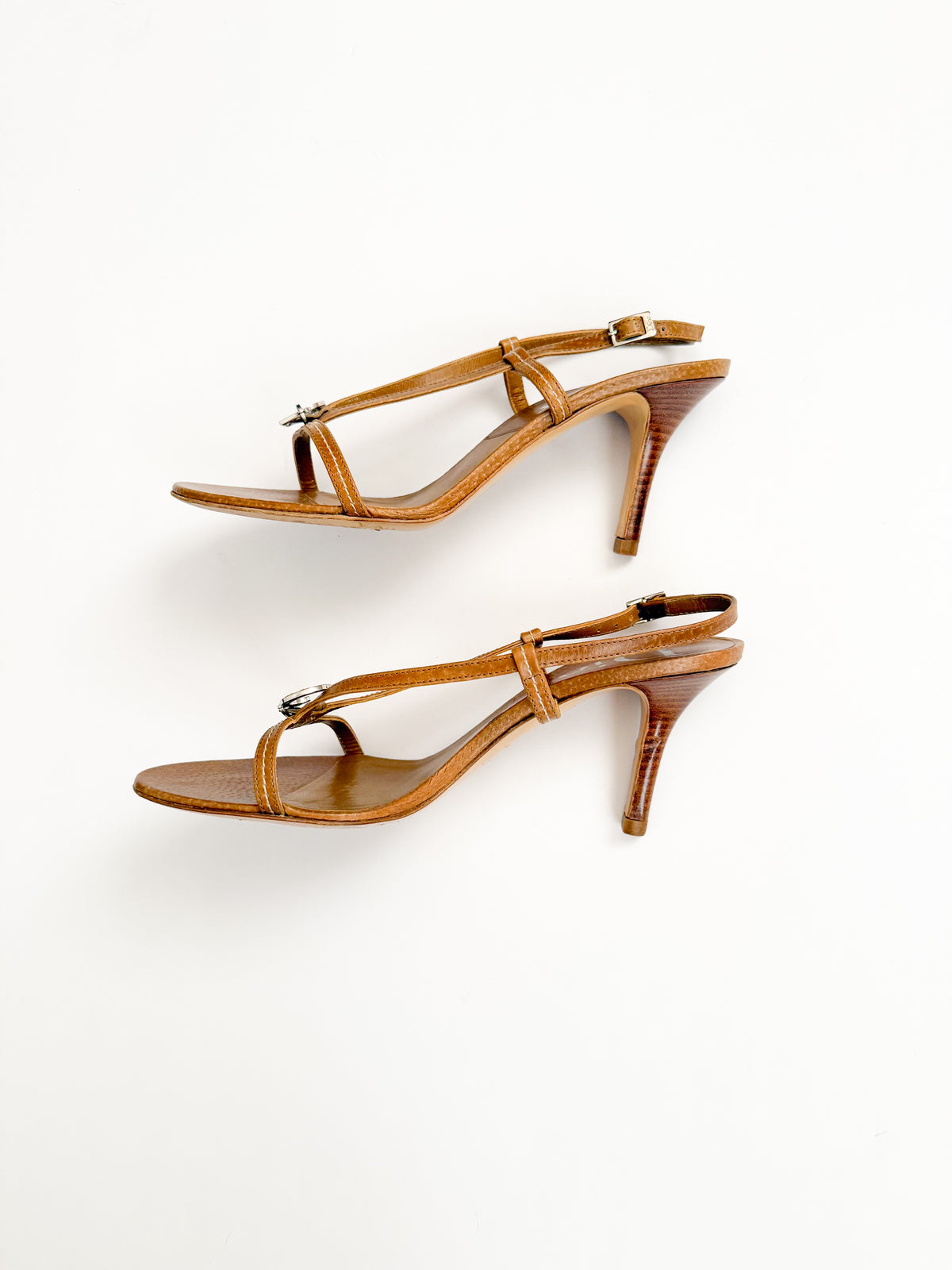 Christian Dior Tan Strappy Charm Slingback Heels