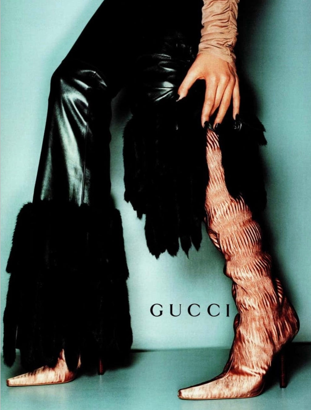 Gucci by Tom Ford A/W 1999 Pink Silk Boots