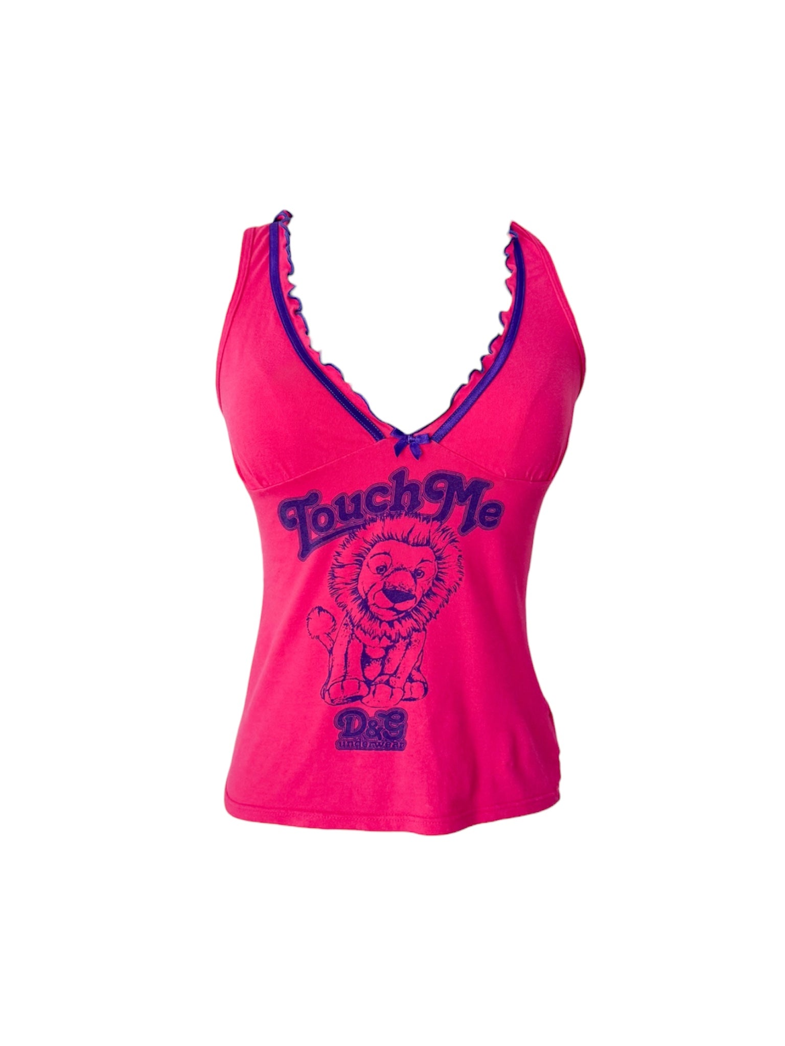 D&G Pink 'Touch Me' Lion Tank Top