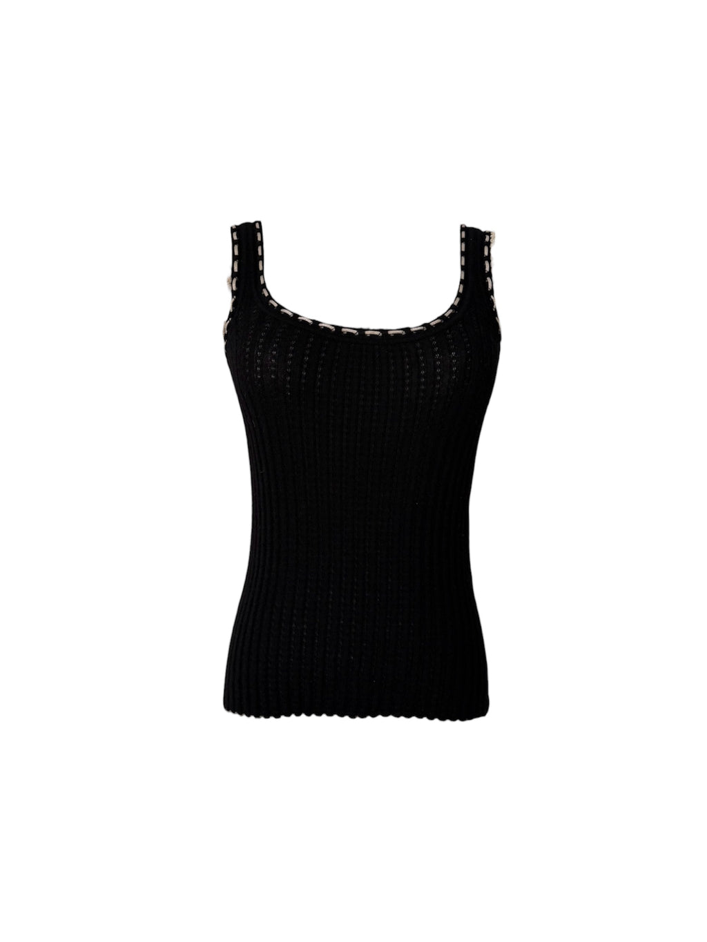 Dolce & Gabbana Black Cashmere Embroidered Top