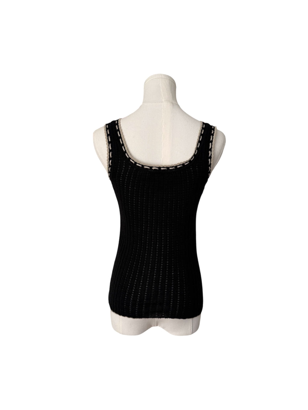 Dolce & Gabbana Black Cashmere Embroidered Top