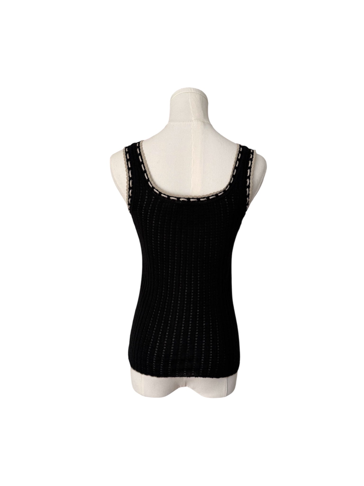 Dolce & Gabbana Black Cashmere Embroidered Top