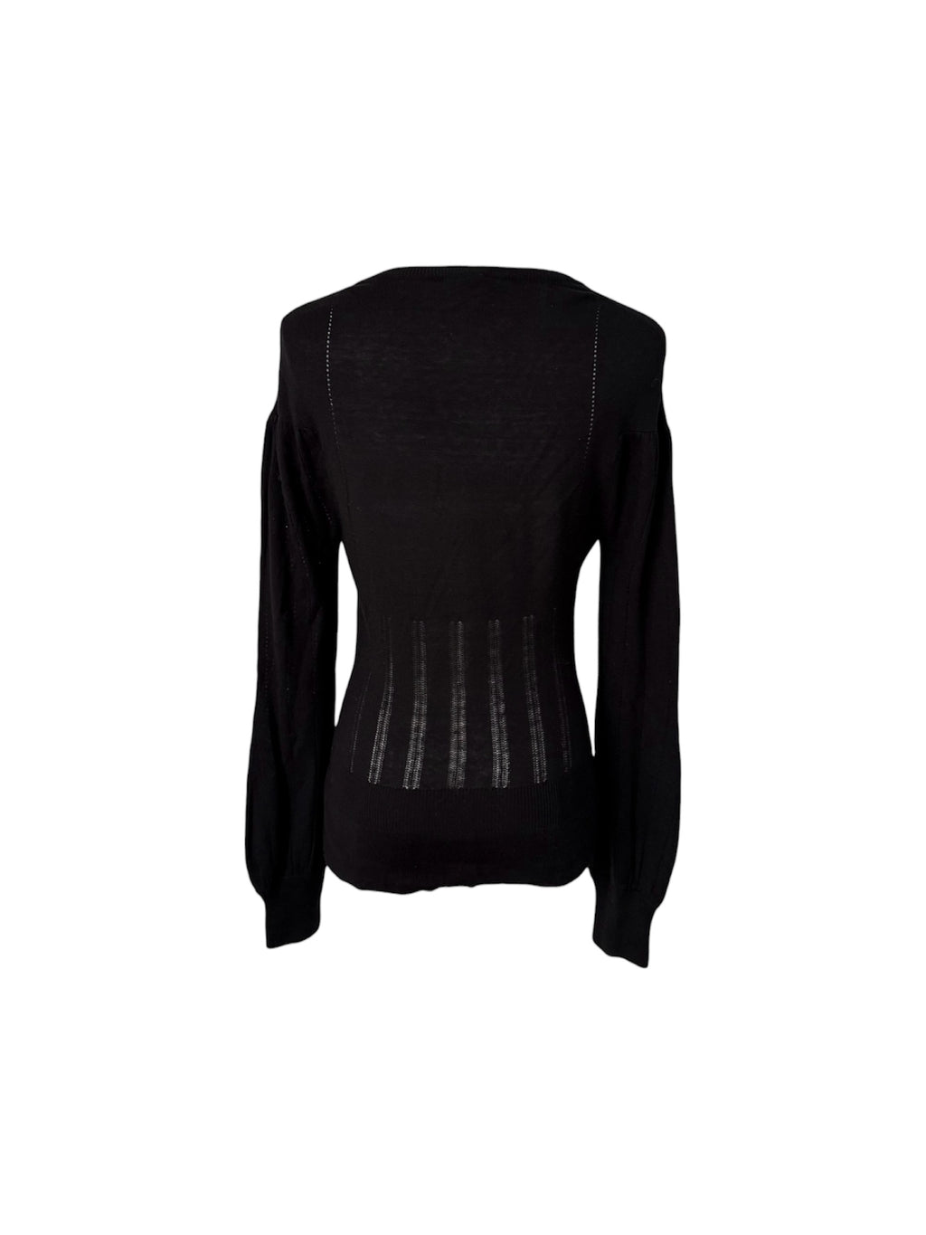D&G Black Pointelle Button Cardigan