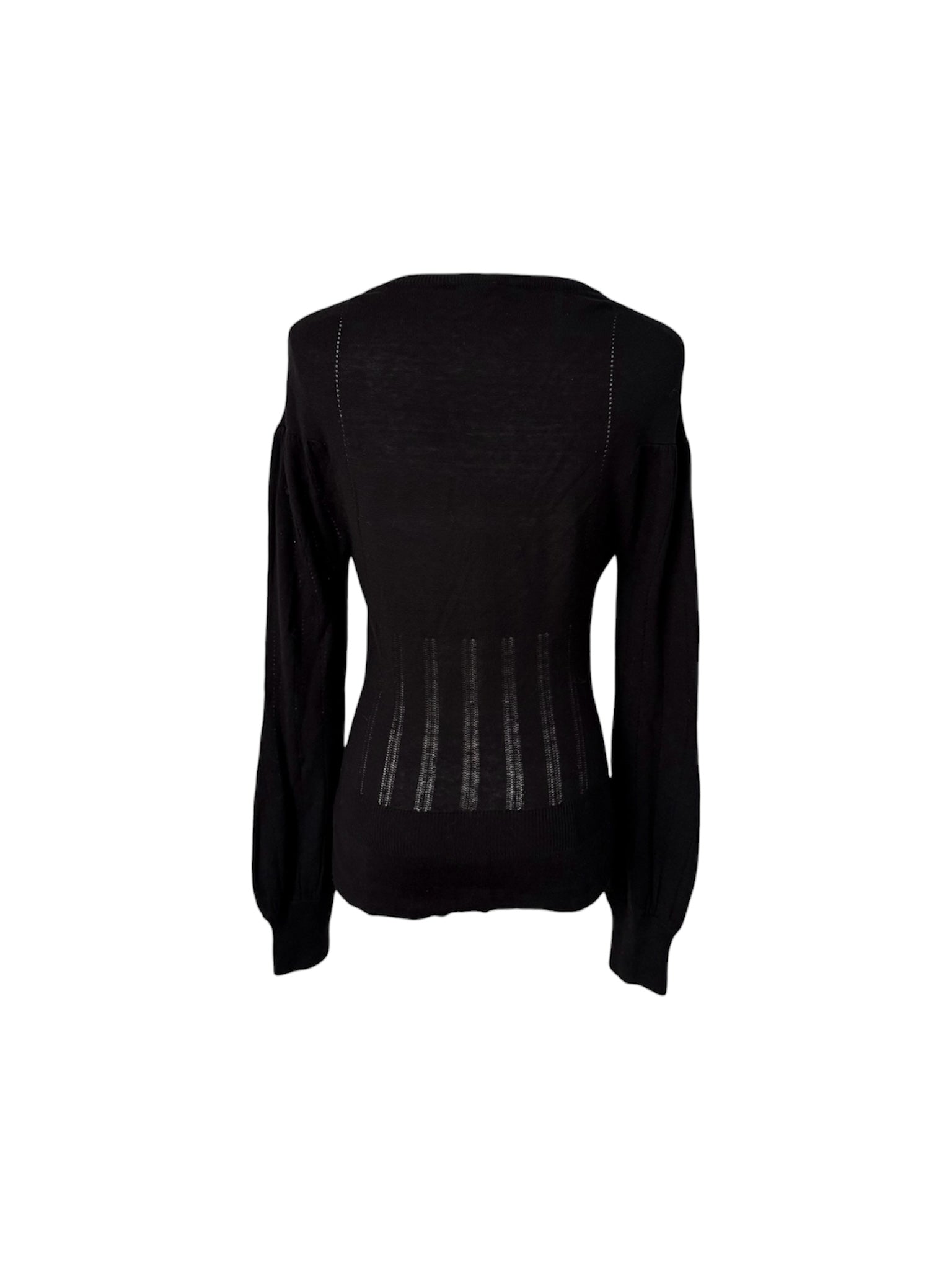 D&G Black Pointelle Button Cardigan
