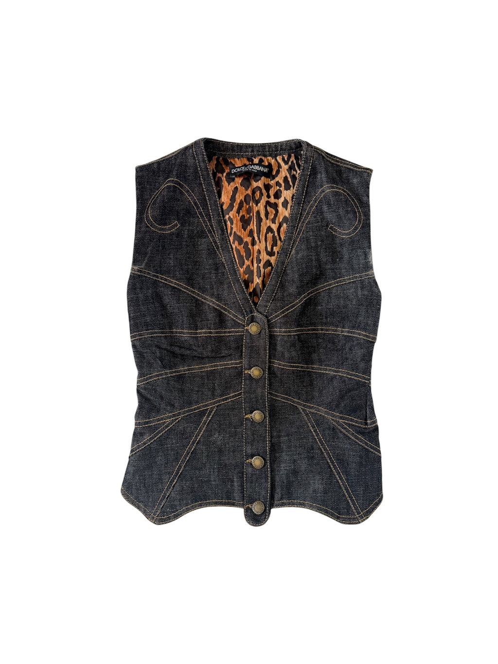 Dolce & Gabbana S/S 2002 Butterfly Dark Denim Top