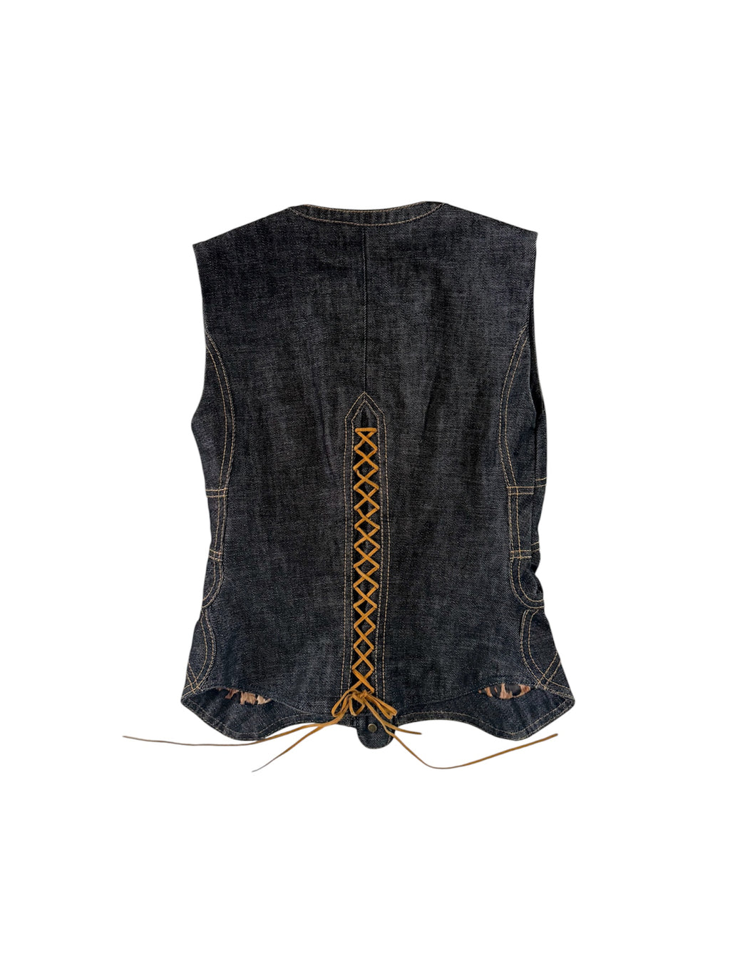 Dolce & Gabbana S/S 2002 Butterfly Dark Denim Top