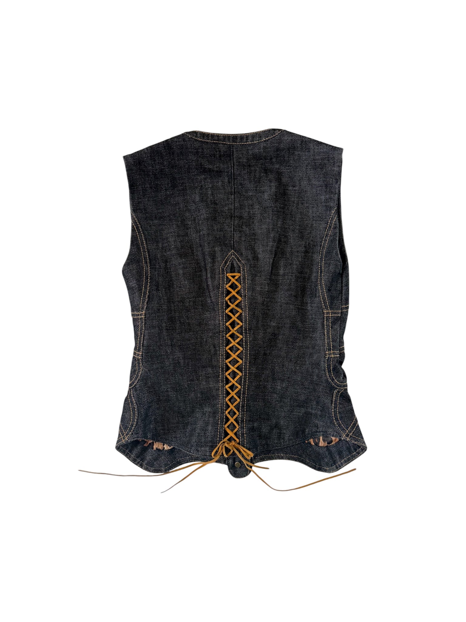 Dolce & Gabbana S/S 2002 Butterfly Dark Denim Top