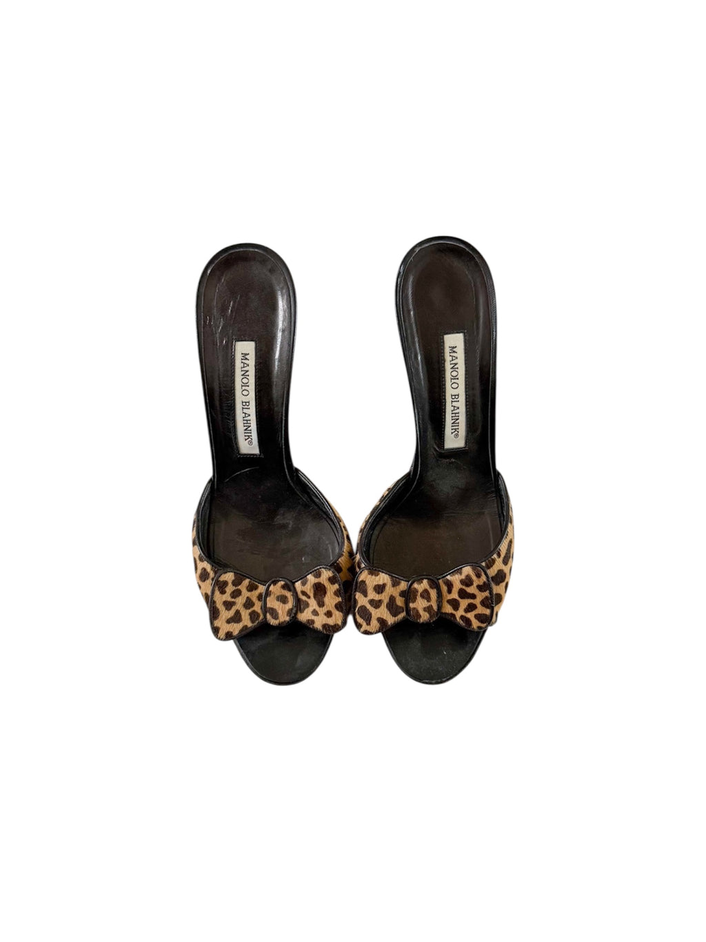 Manolo Blahnik Ponyhair Cheetah Print Bow Heels