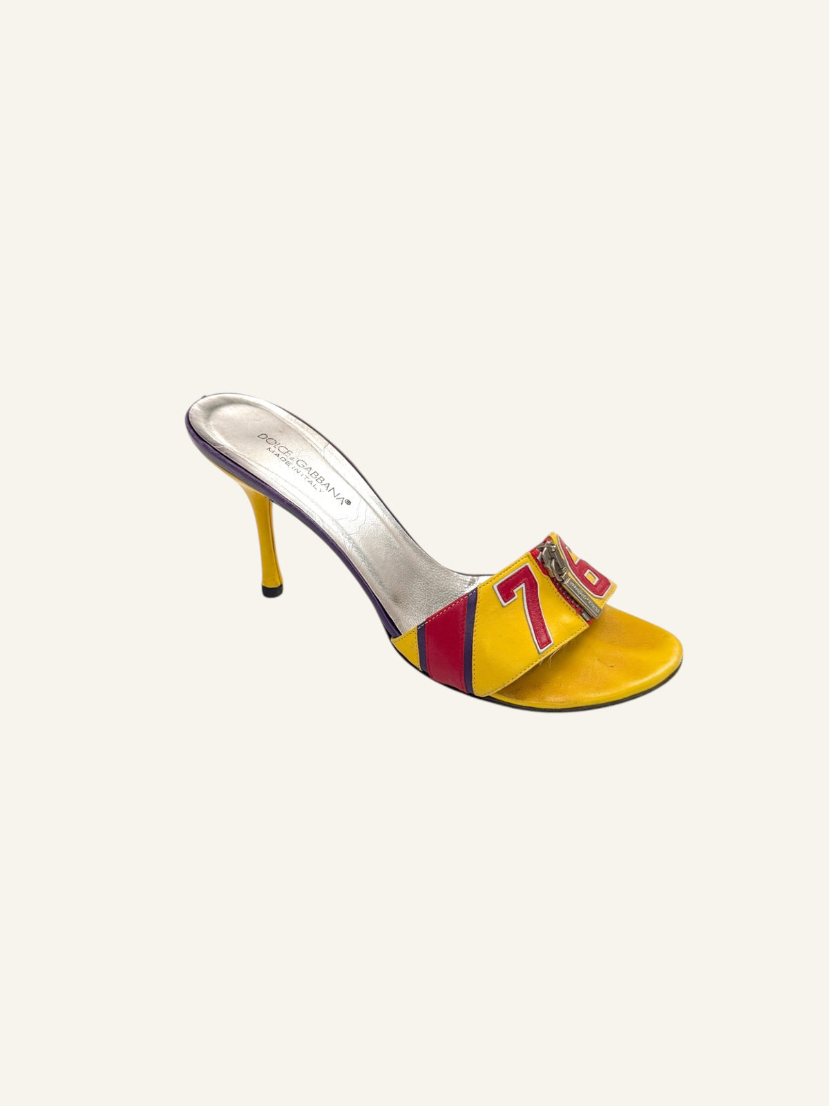 Dolce & Gabbana "76" Yellow Zipper Heels