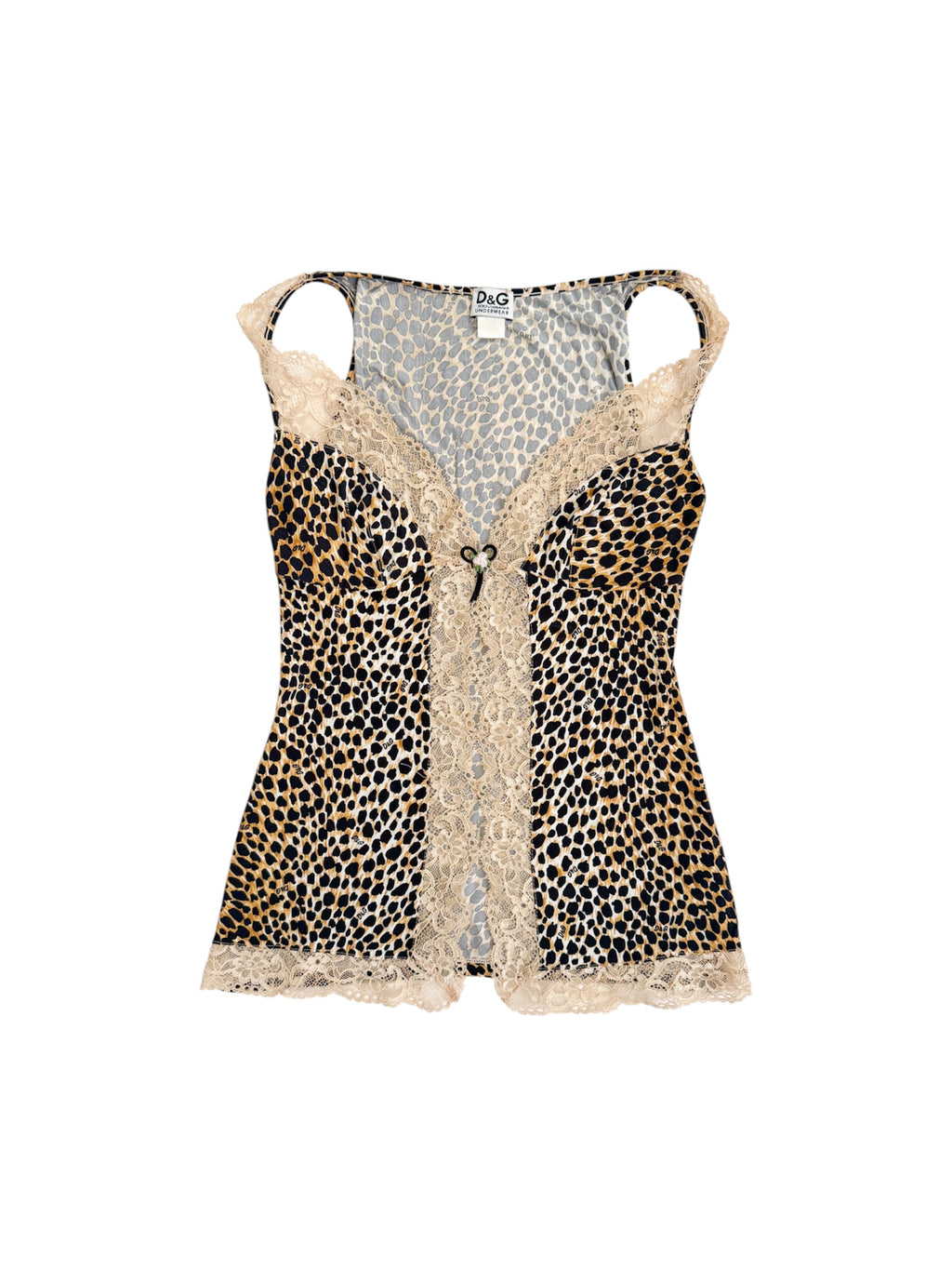 D&G Leopard Beige Lace Tank Top
