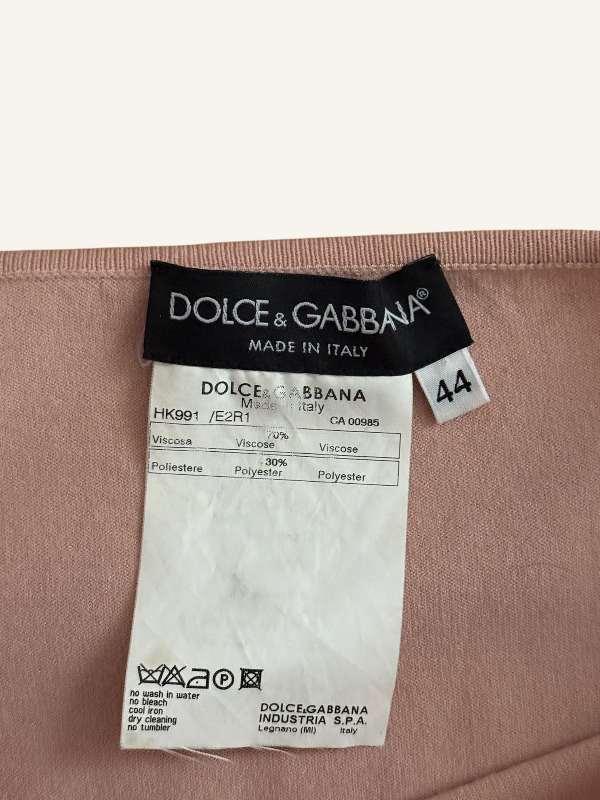Dolce & Gabbana SS2003 Pink Lace Up Top
