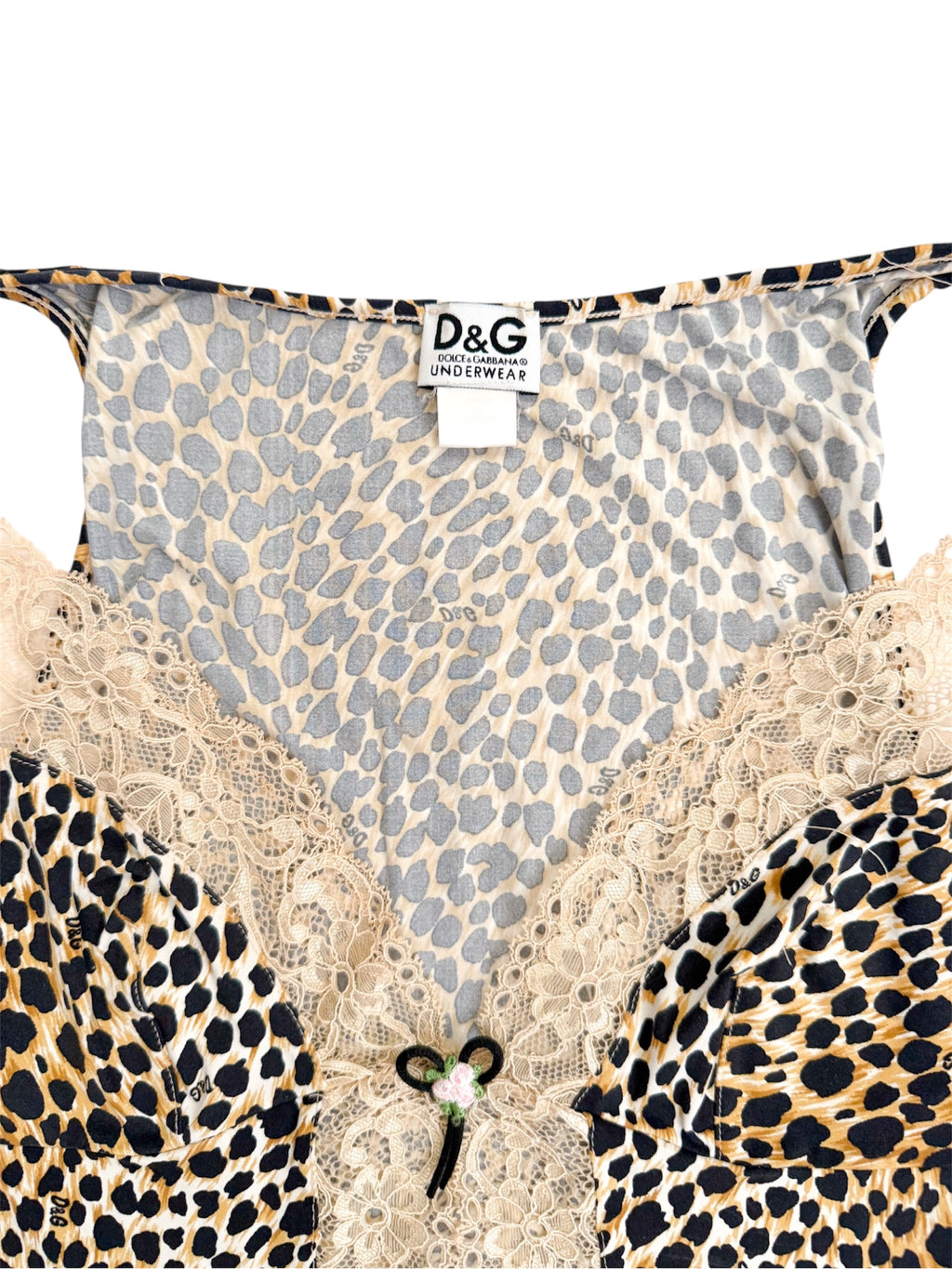 D&G Leopard Beige Lace Tank Top