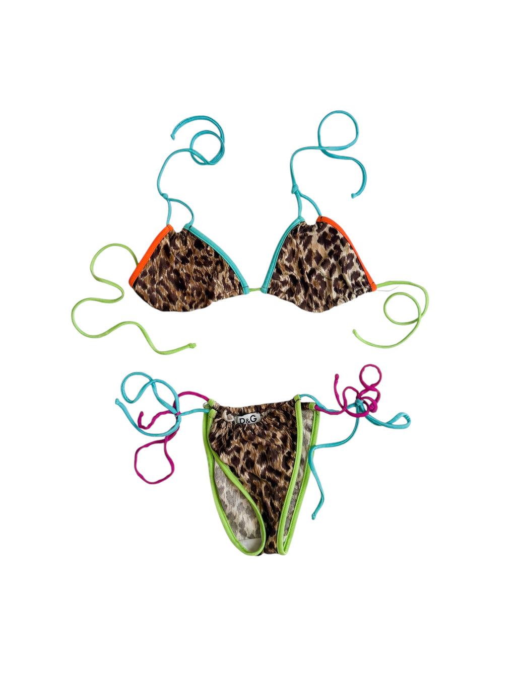 D&G Beachwear Leopard Tie Bikini