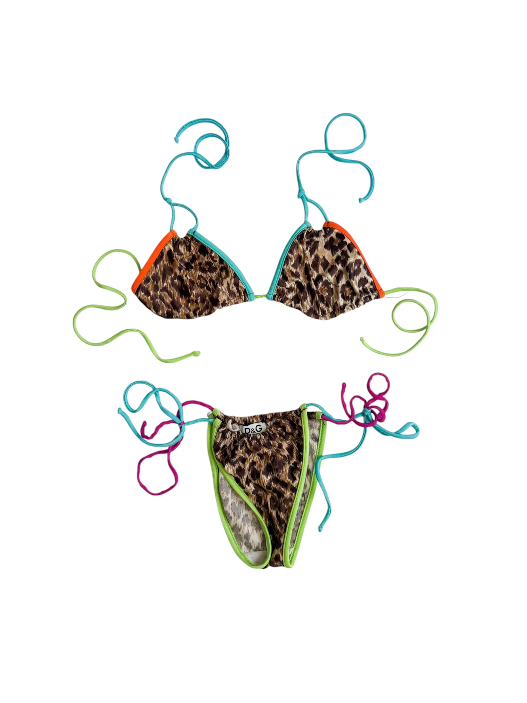 D&G Beachwear Leopard Tie Bikini