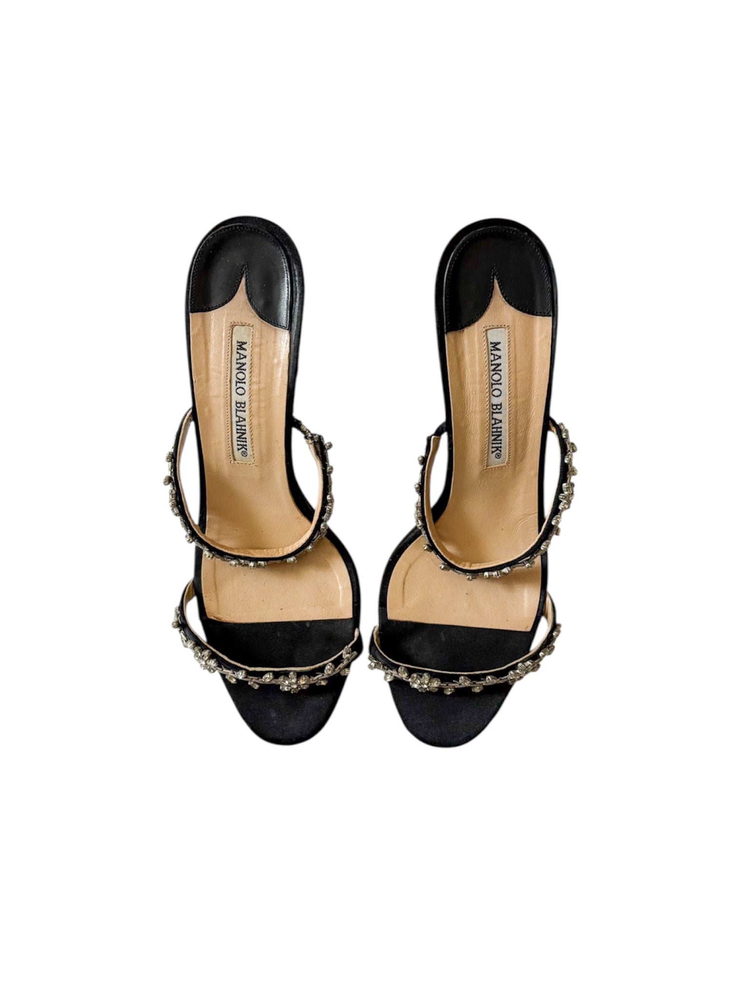 Manolo Blahnik Crystal Black Heels