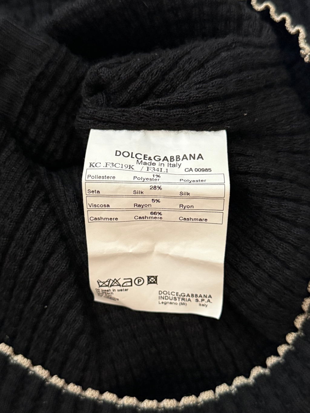 Dolce & Gabbana Black Cashmere Embroidered Cardigan