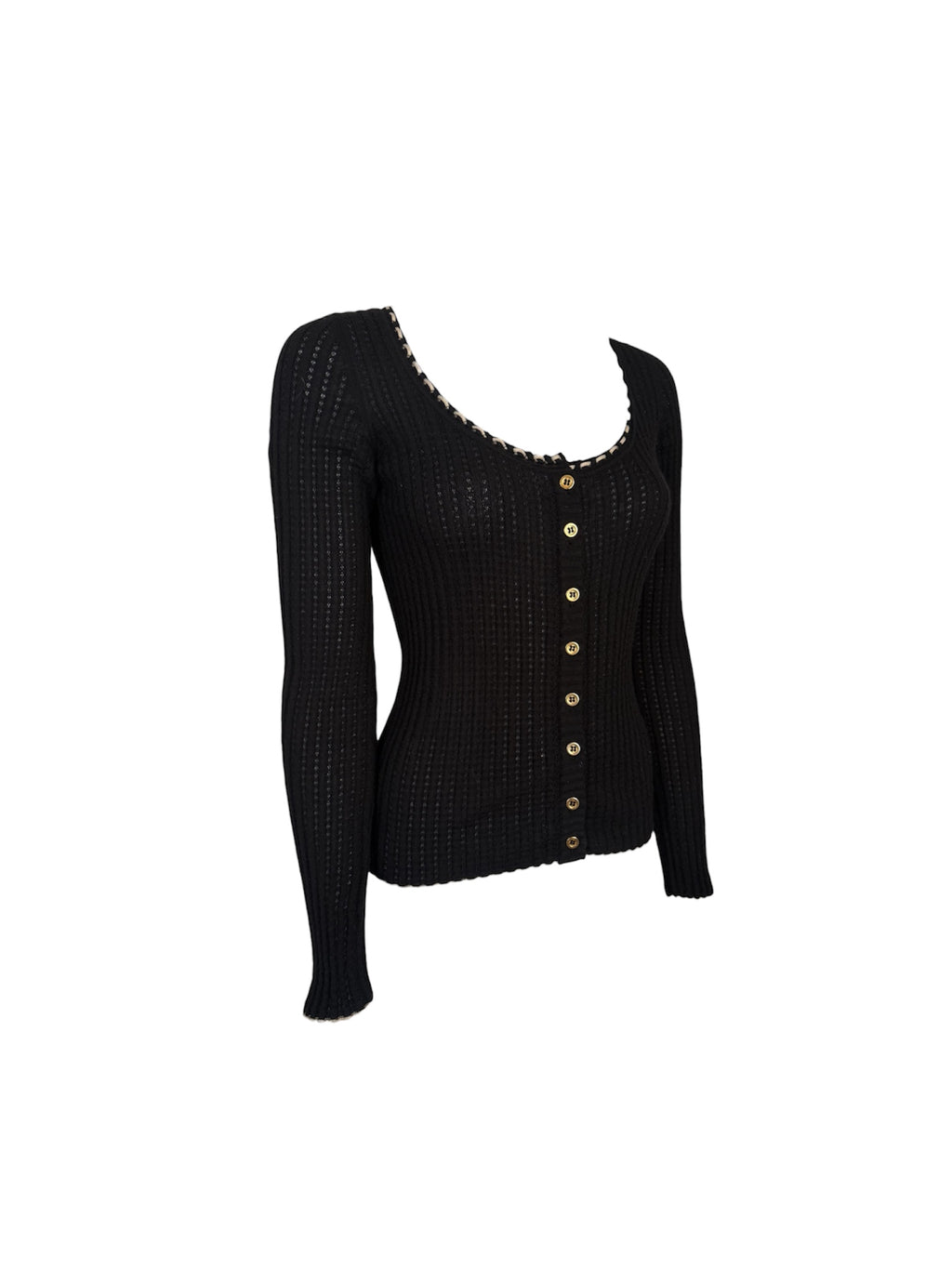 Dolce & Gabbana Black Cashmere Embroidered Cardigan