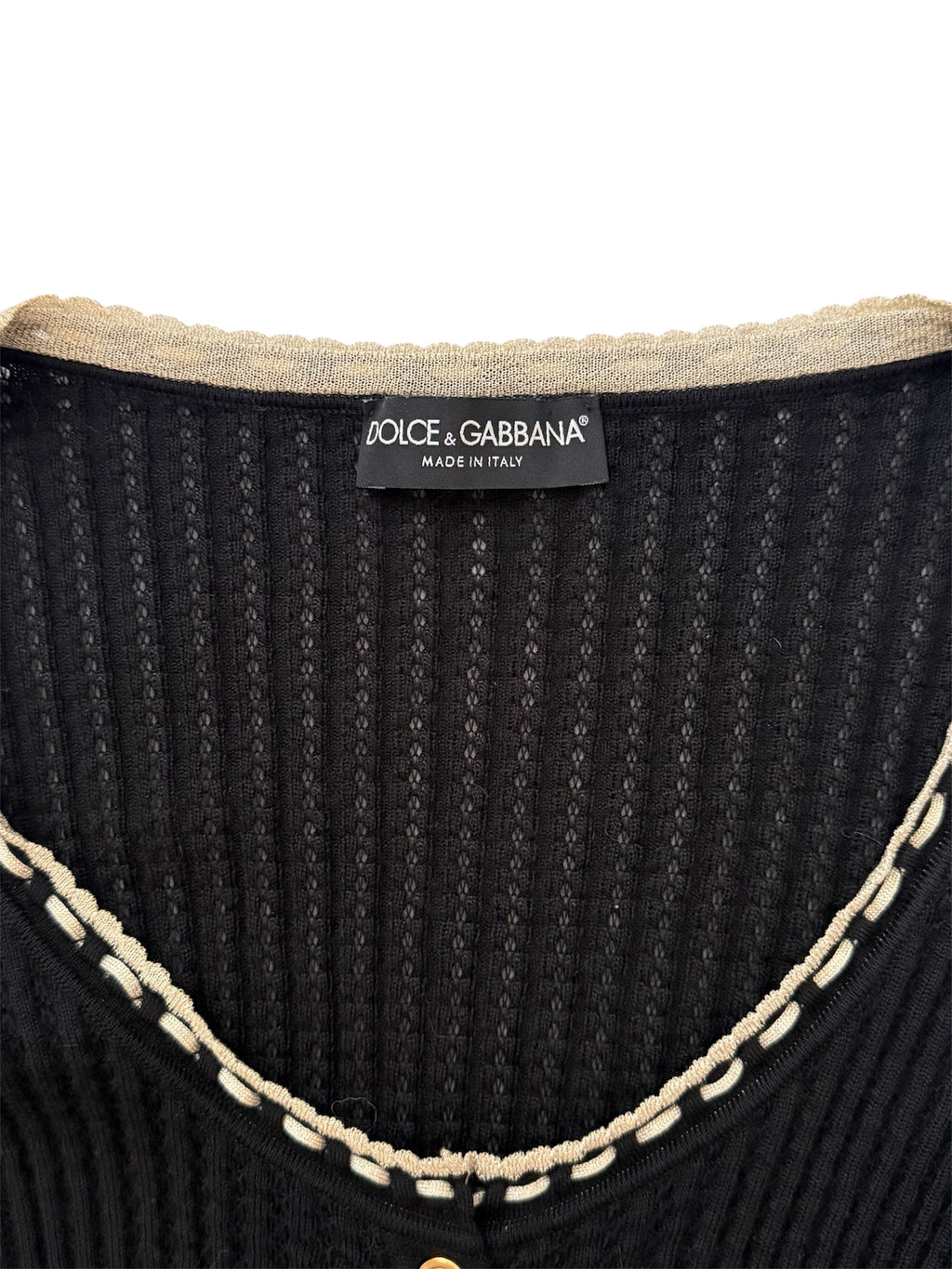 Dolce & Gabbana Black Cashmere Embroidered Cardigan