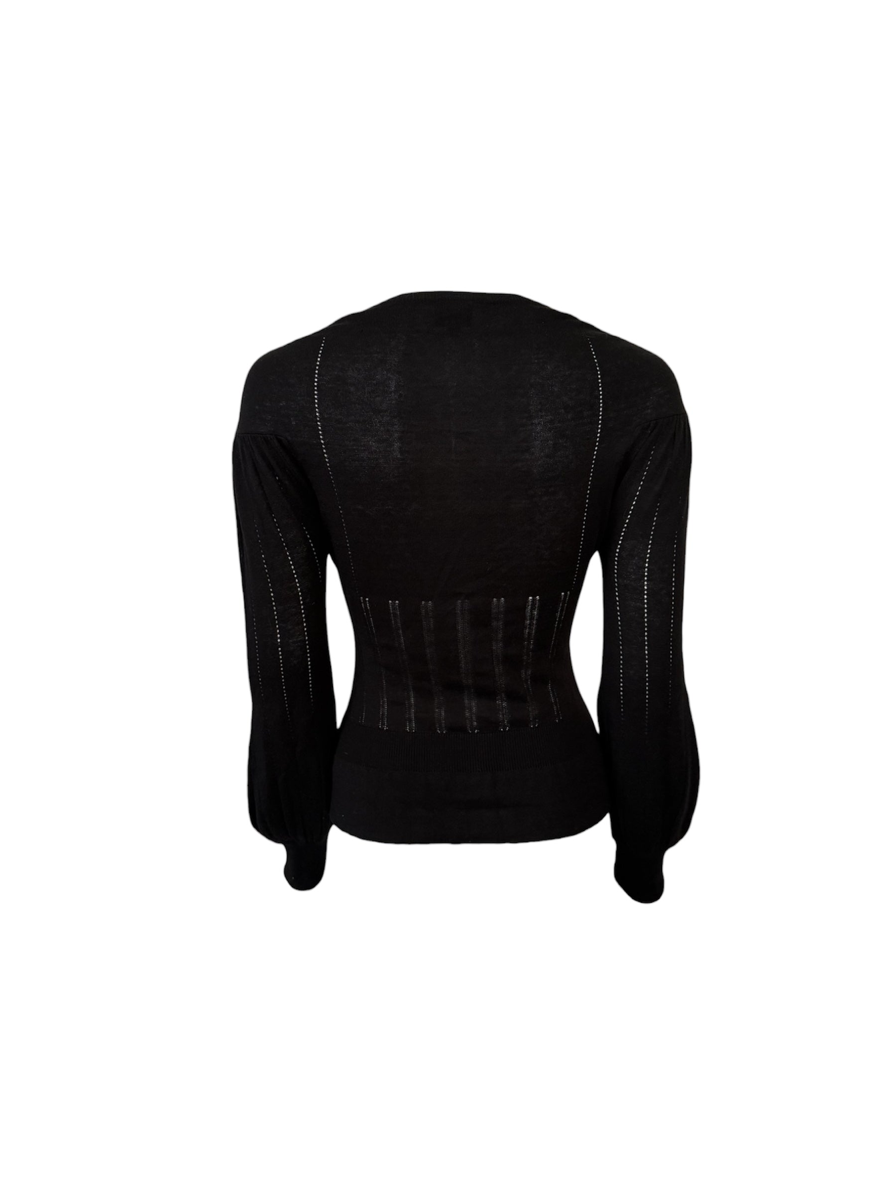 Dolce & Gabbana Black Pointelle Button Cardigan