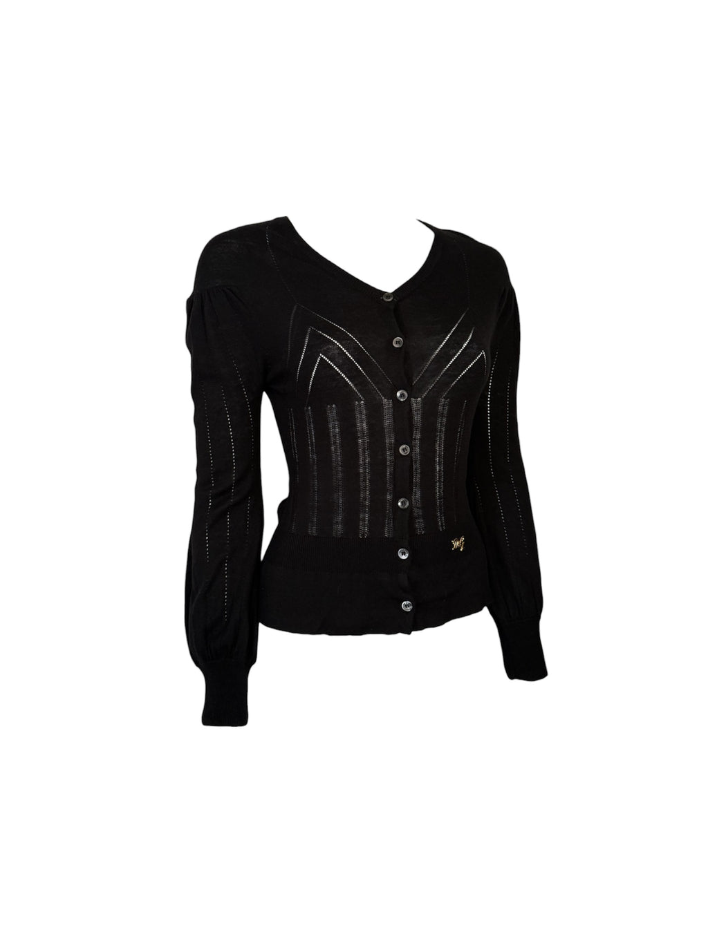 Dolce & Gabbana Black Pointelle Button Cardigan