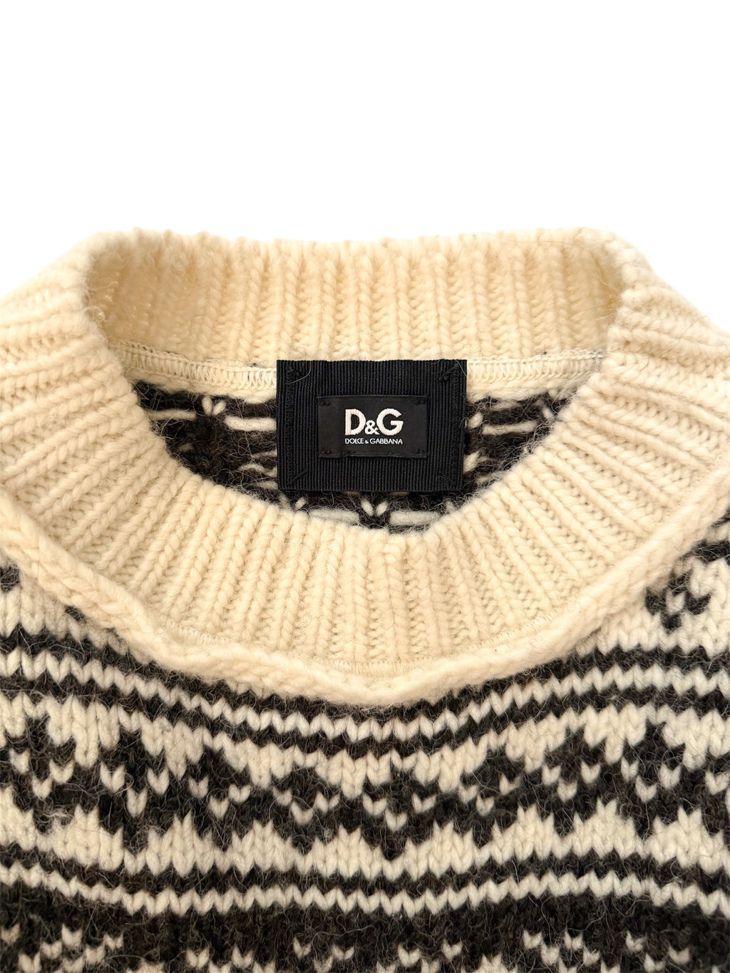 Dolce & Gabbana F/W 2010 Black & White Wool Sweater Dress