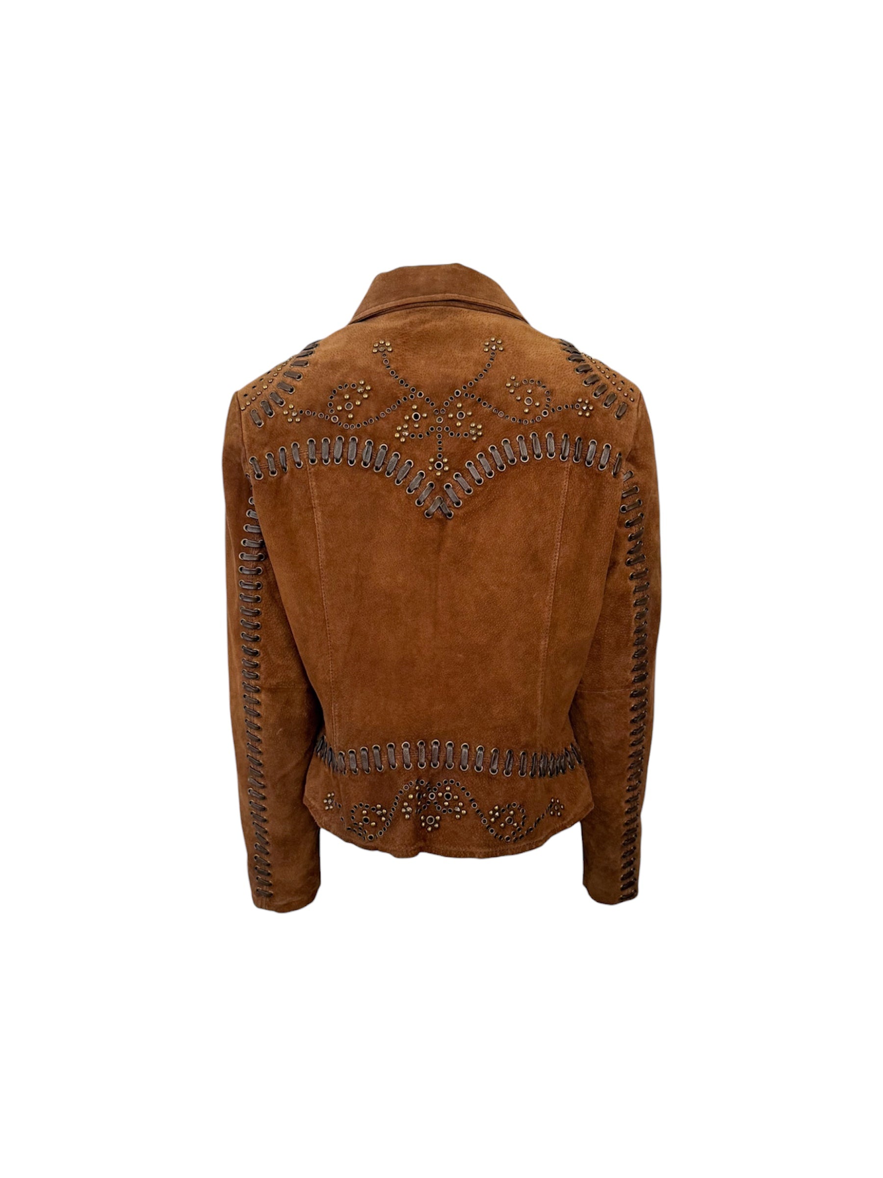 Vintage Brown Studded Leather Jacket