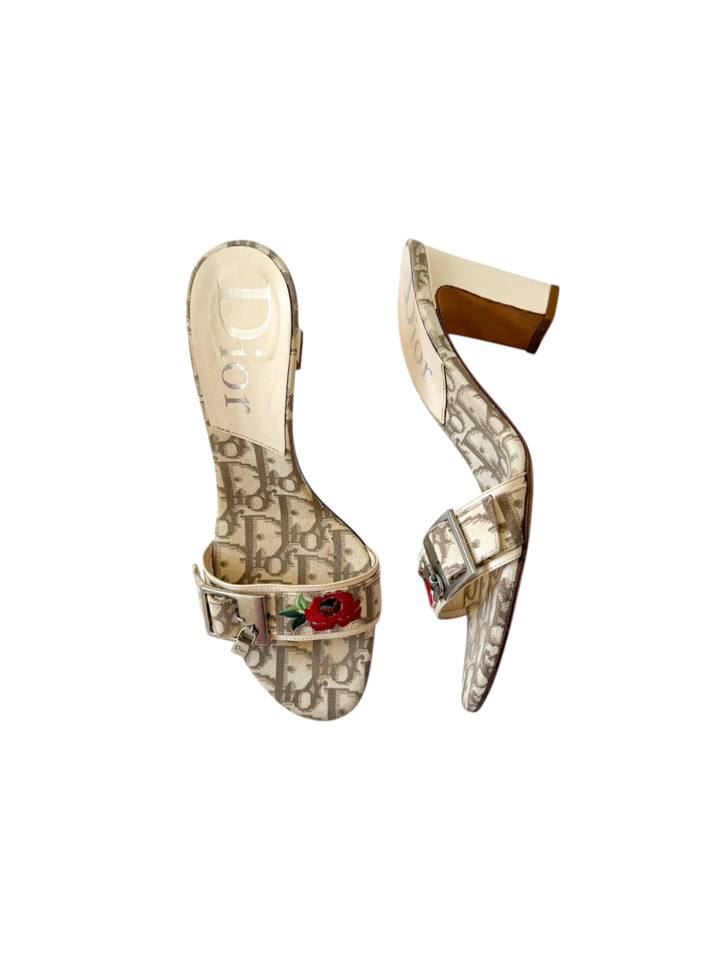 Christian Dior Trotter Rose Lock & Key Heels
