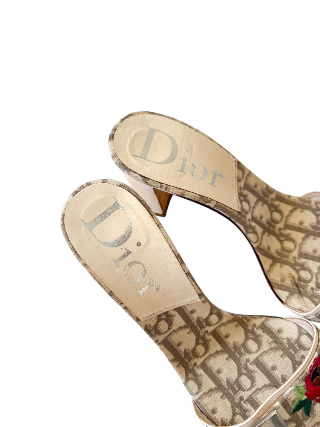 Christian Dior Trotter Rose Lock & Key Heels