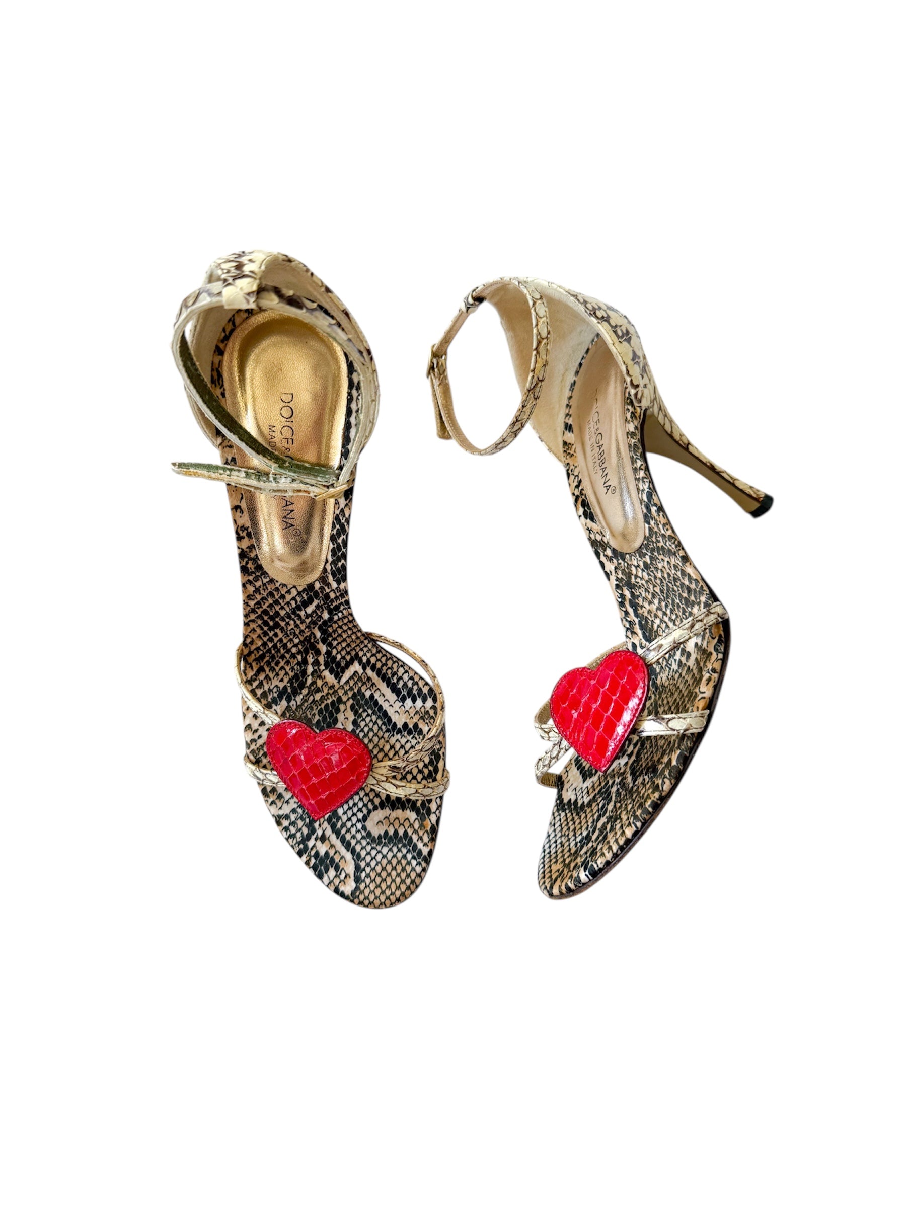 Dolce & Gabbana Snakeskin Heart Heels