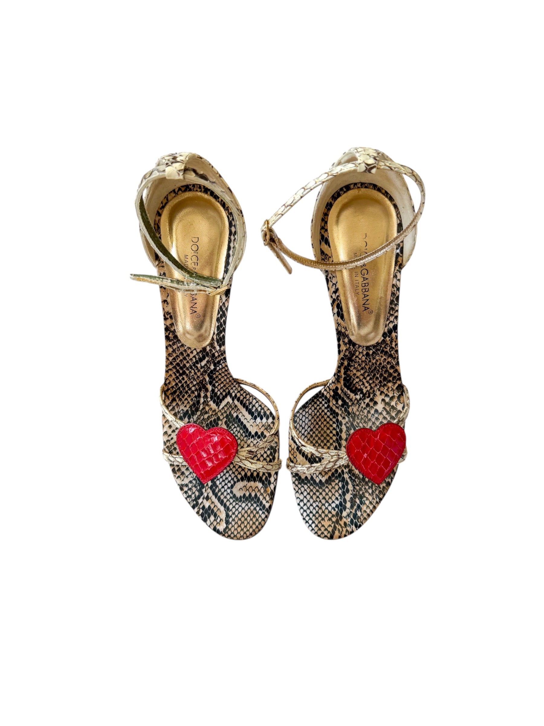 Dolce & Gabbana Snakeskin Heart Heels