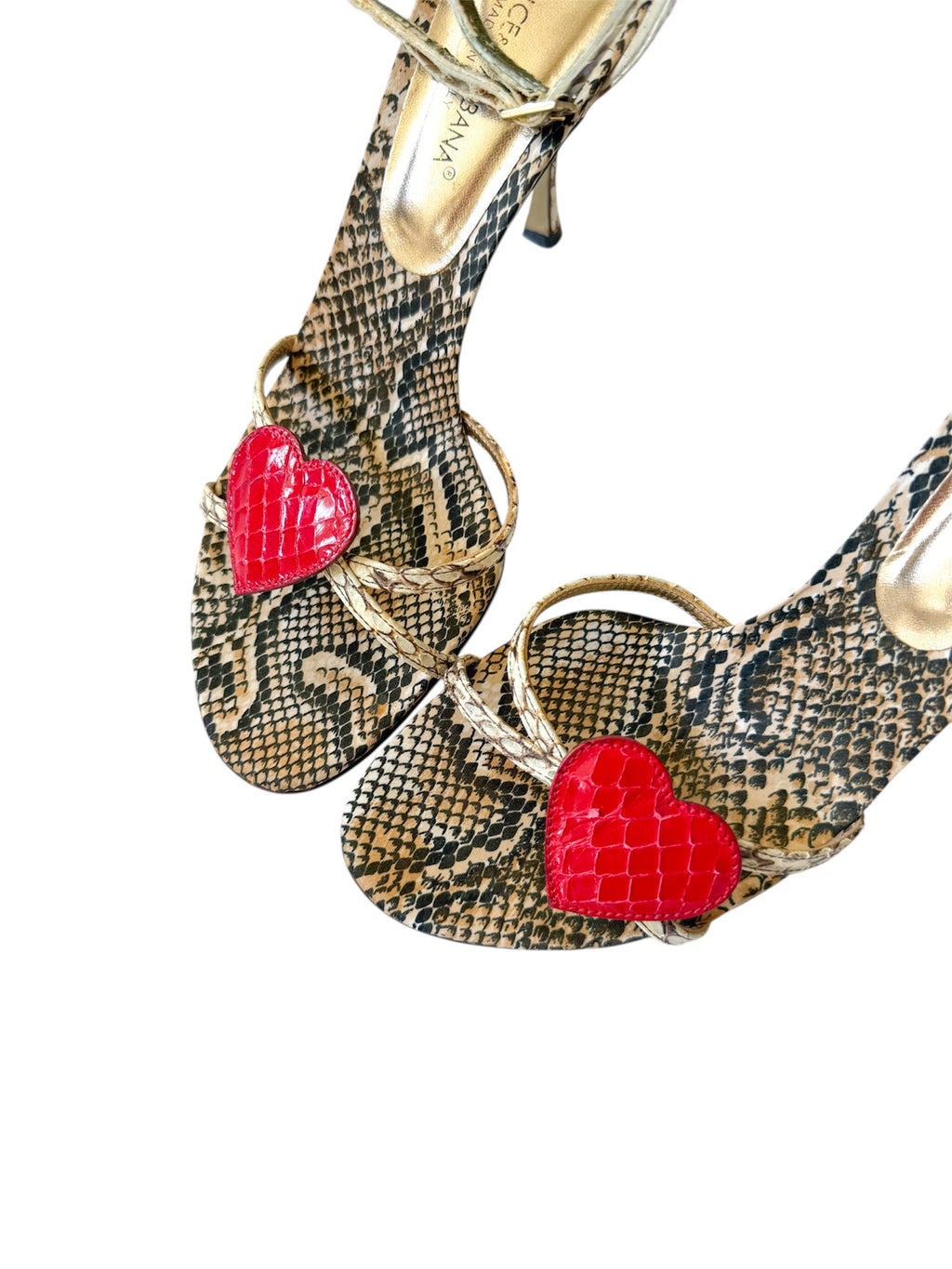 Dolce & Gabbana Snakeskin Heart Heels