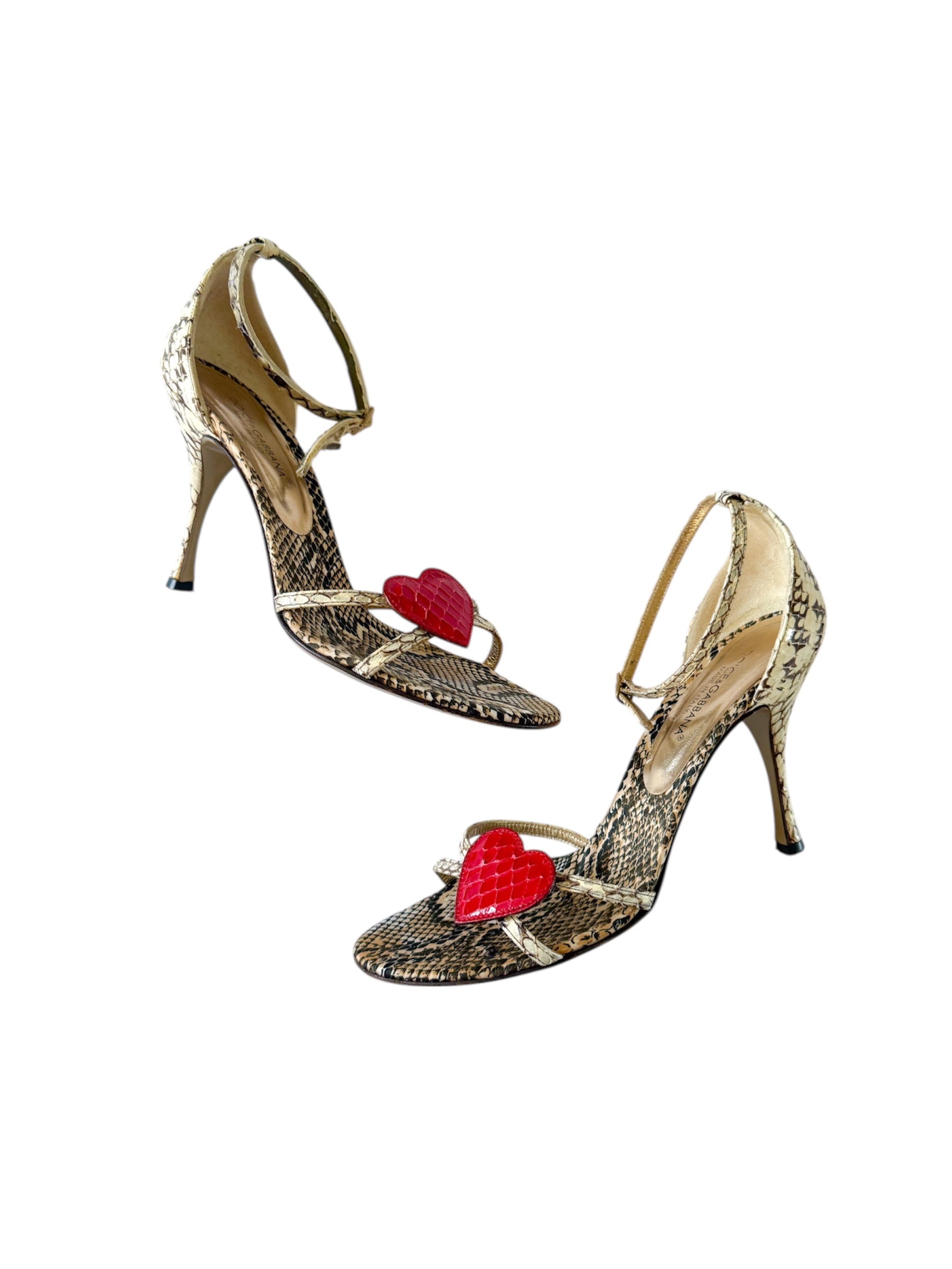 Dolce & Gabbana Snakeskin Heart Heels