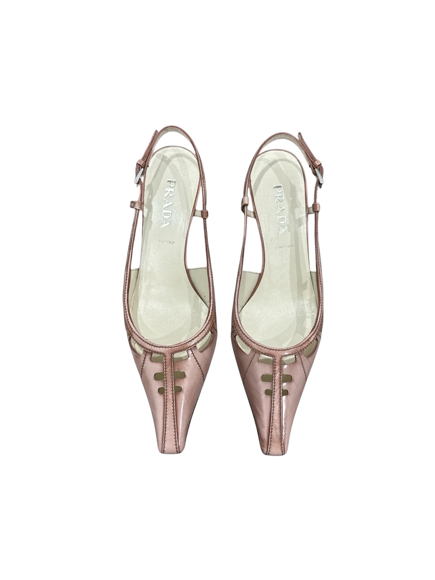Prada Dusty Pink Slingback Kitten Heels